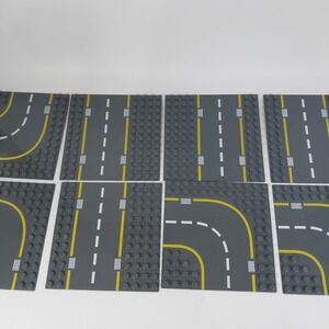 8 Road Building Block Base Plates for Large Blocks